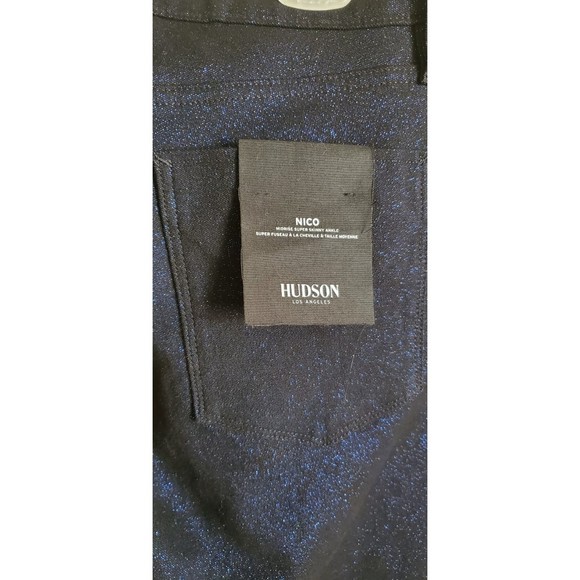Hudson Nico super skinny midnight stellar metallic blue shimmer black jeans - Picture 8 of 11